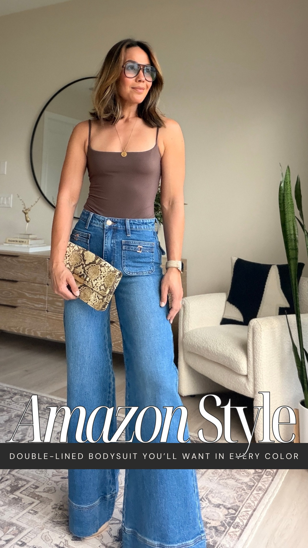 SKIMS-like bodysuit that is so good🤎🤎🤎

Soft, double-lined fabric that smooths and holds you in without feeling tight. The square neckline and low back give it a really flattering shape, and the adjustable straps help it fit just right.

Perfect as a base layer or worn on its own with denim, trousers, or skirts. Also available in other colors.

Wearing a Small — fits true to size.

#LTKgrwm #LTKootd #LTKSaleAlert