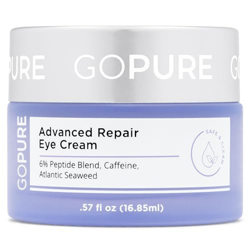 goPure Advanced Repair Eye Cream - Under Eye Cream for Puffiness, Bags, and Dark Circles, Visibly Improve the Look of Fine Lines, Wrinkles, and Crows Feet - 0.57 fl oz | Amazon (US)
