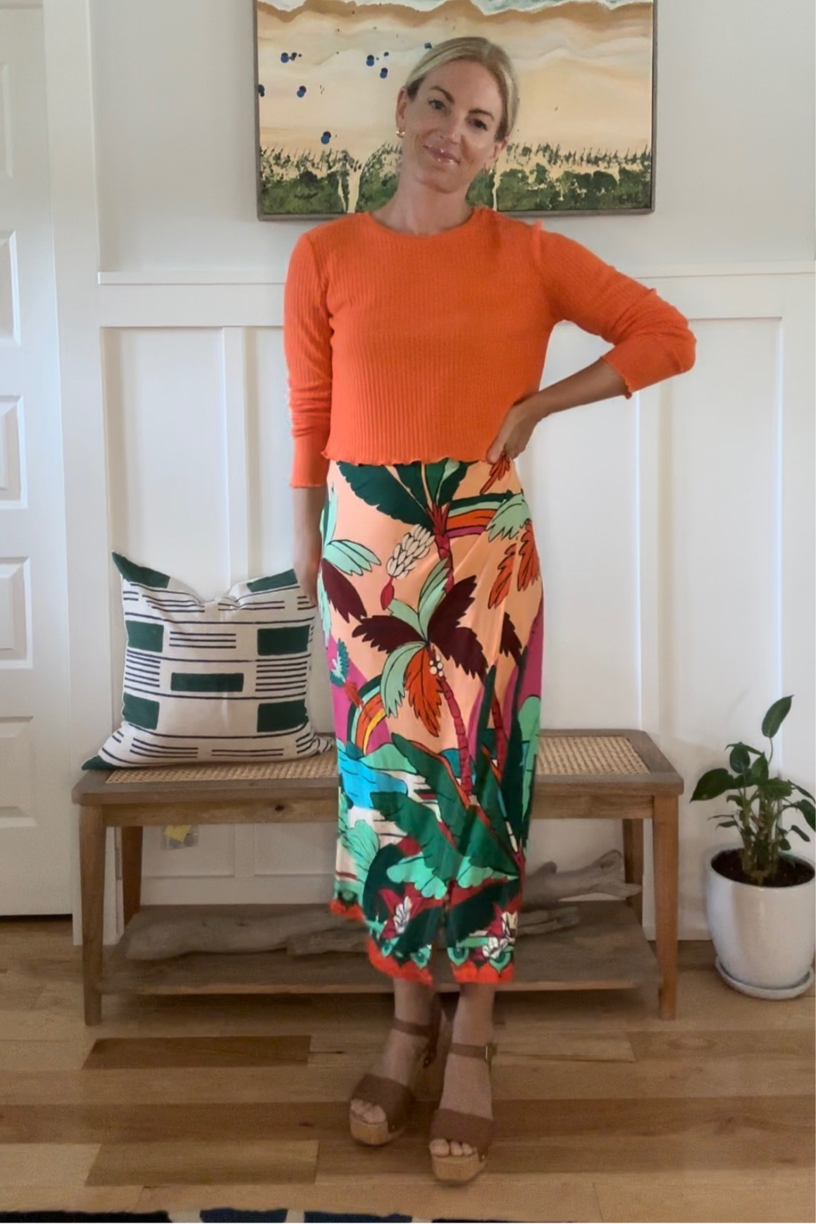 Farm Rio elastic waist wrap skirt on sale 
@anthropologie 
Wearing XS
So comfortable!

#LTKunder100 #LTKxAnthro #LTKsalealert