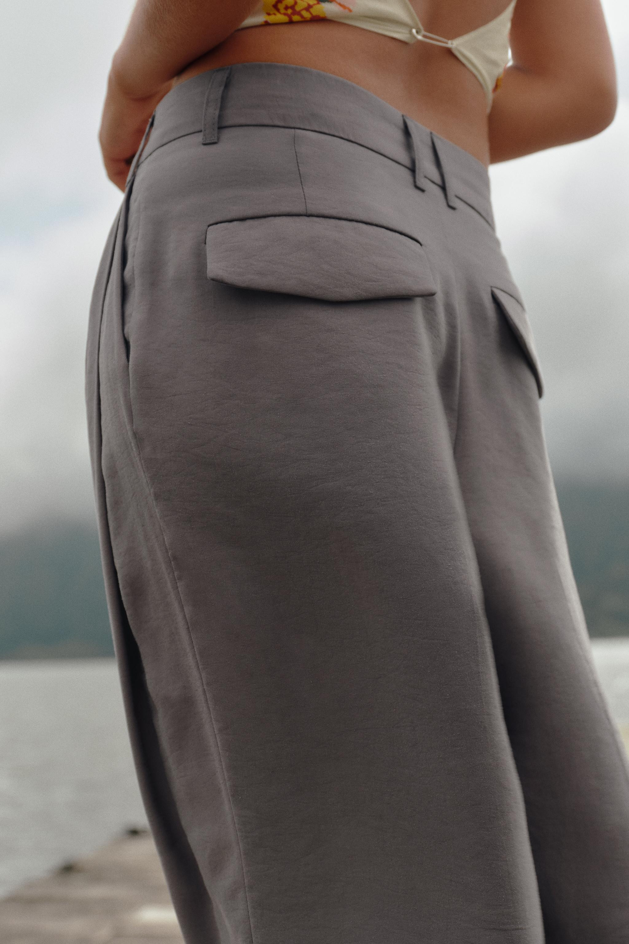 DOUBLE PLEAT FLAP PANTS | Zara US