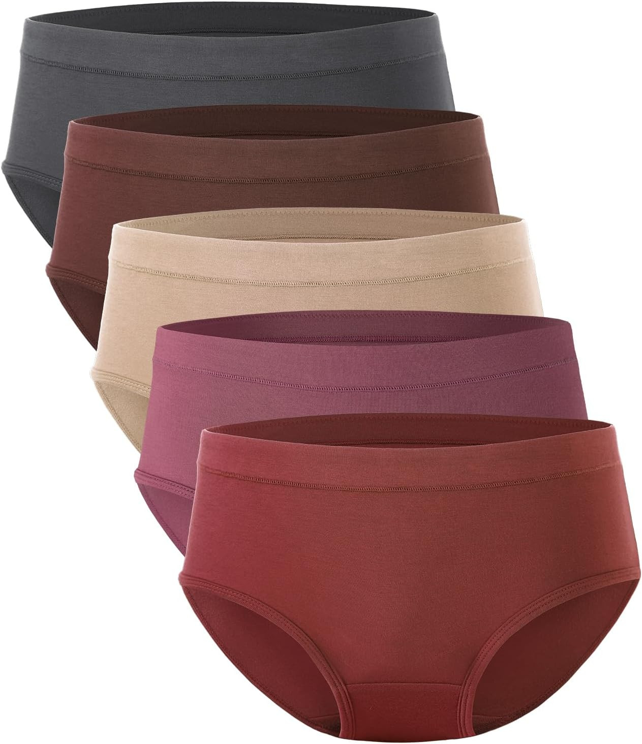BAMBOO COOL Womens Underwear, Moisture-Wicking Briefs, Soft and Breathable Panties, Mid Waist, 5-Pack | Amazon (US)