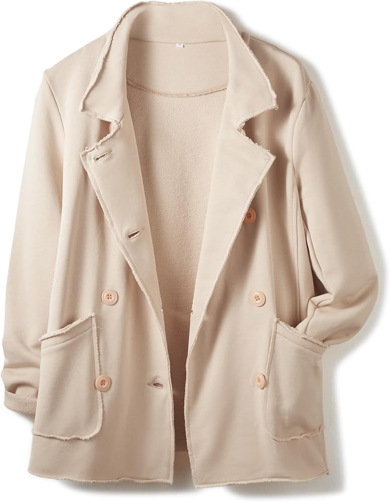 Ainangua Classic Trench Coats for Women Double Breasted Belfast Fleece Peacoat Jackets Essentials... | Amazon (US)