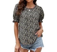 Naggoo Womens Long Sleeve Blouses Puff Sleeve Loose Casual Blouses and Tops | Amazon (US)