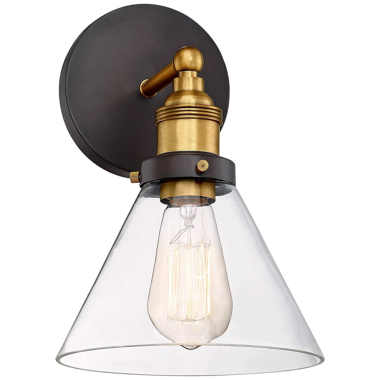 Burke 10 3/4" High Bronze and Warm Brass LED Wall Sconce | LampsPlus.com