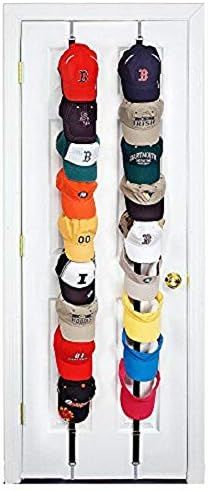 Perfect Curve CapRack18 Over-The-Door Cap Organizer, Two Straps, Holds Up To 18 Caps, Black | Amazon (US)