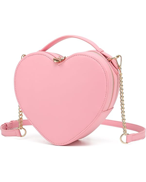 lola mae Heart Shape Satchel Crossbody Purse for women Zip Around Shoulder Bag | Amazon (US)