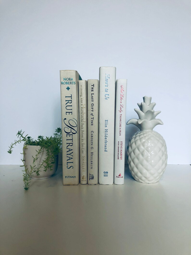 White Book Stack Books for Staging Decorative Books Sets - Etsy | Etsy (US)