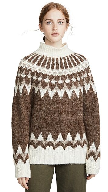 Alpaca Fair Isle Mock Neck Sweater | Shopbop