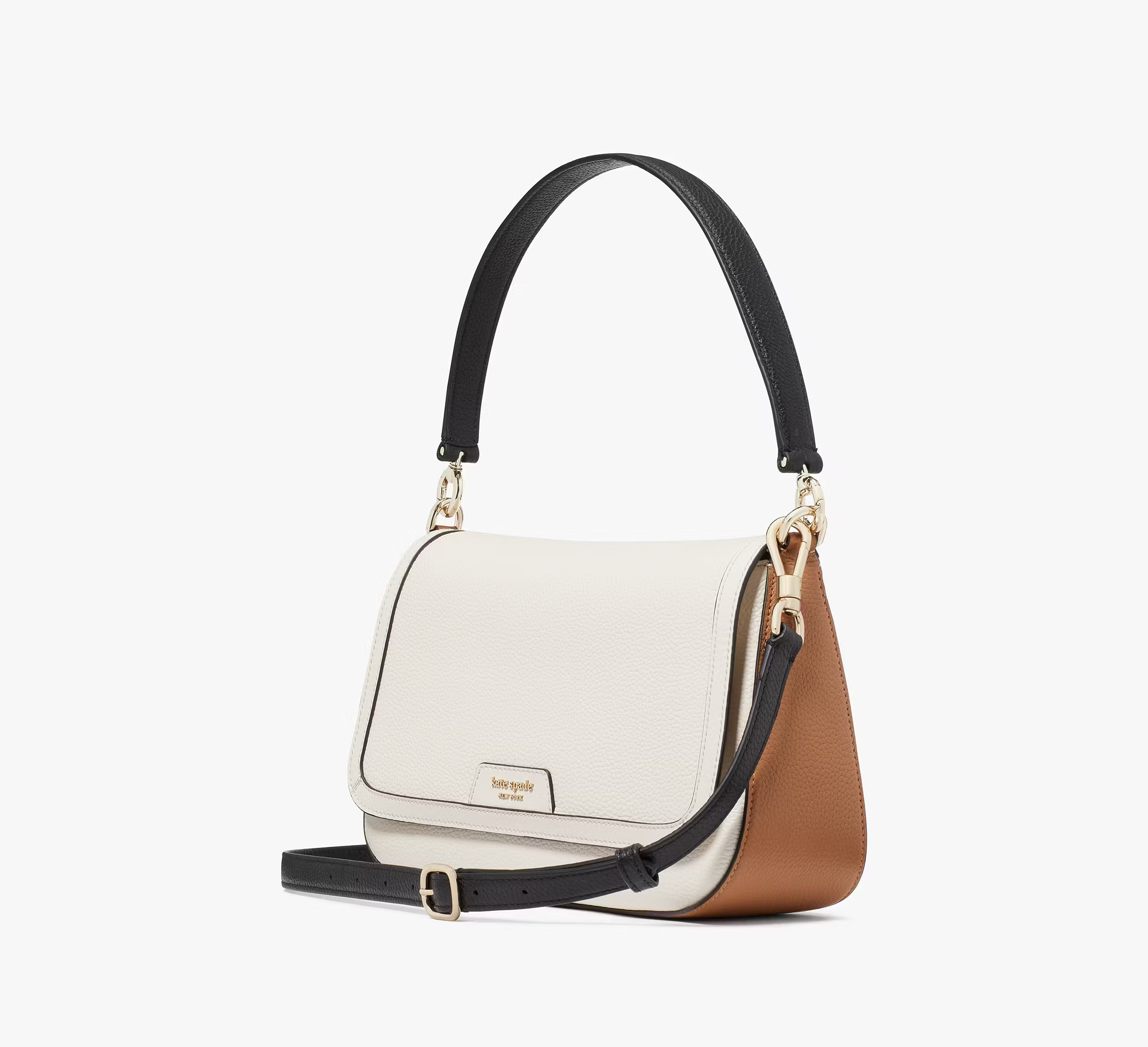 Kate Spade Hudson Colorblocked Flap Shoulder Bag, Parchment | Kate Spade (US)