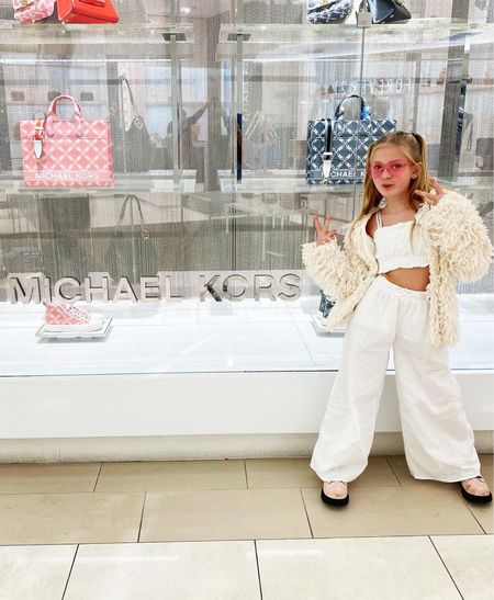 Girls spring two piece white outfit set from SHEIN under $15! Also loving these new jacquard bags by Michael Kors  

#LTKSeasonal #LTKkids #LTKitbag