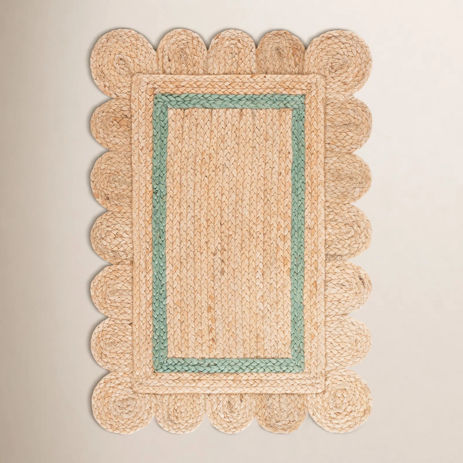 Natural Fiber 896 Hand Woven Jute Pile Geometric Rug | Birch Lane