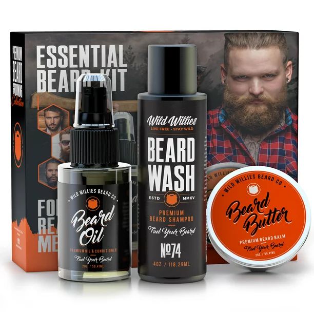 Wild Willies Essential Beard Grooming Collection, Beard Butter, Beard Wash, and Beard Elixir Kit | Walmart (US)
