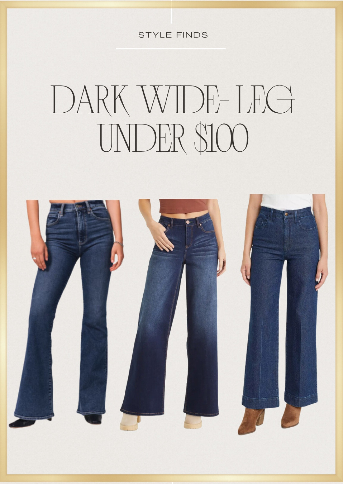 Dark wide leg denim under $100

#LTKSale #LTKfindsunder100