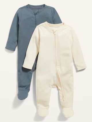Unisex 2-Way-Zip Sleep &amp; Play Footed One-Piece 2-Pack for Baby | Old Navy (US)