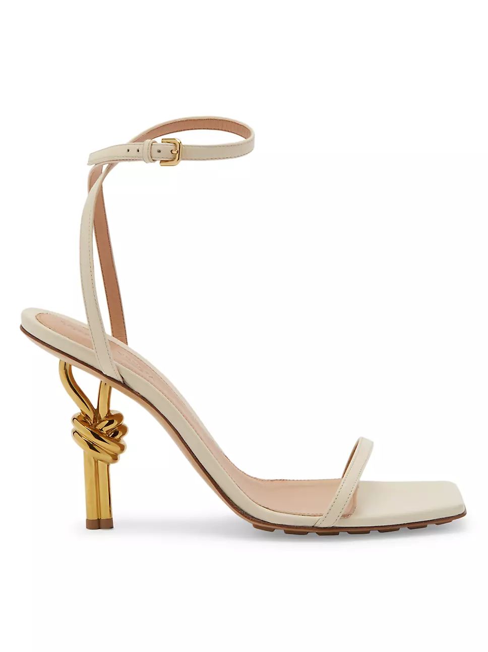 90MM Knot Heel Leather Sandals | Saks Fifth Avenue