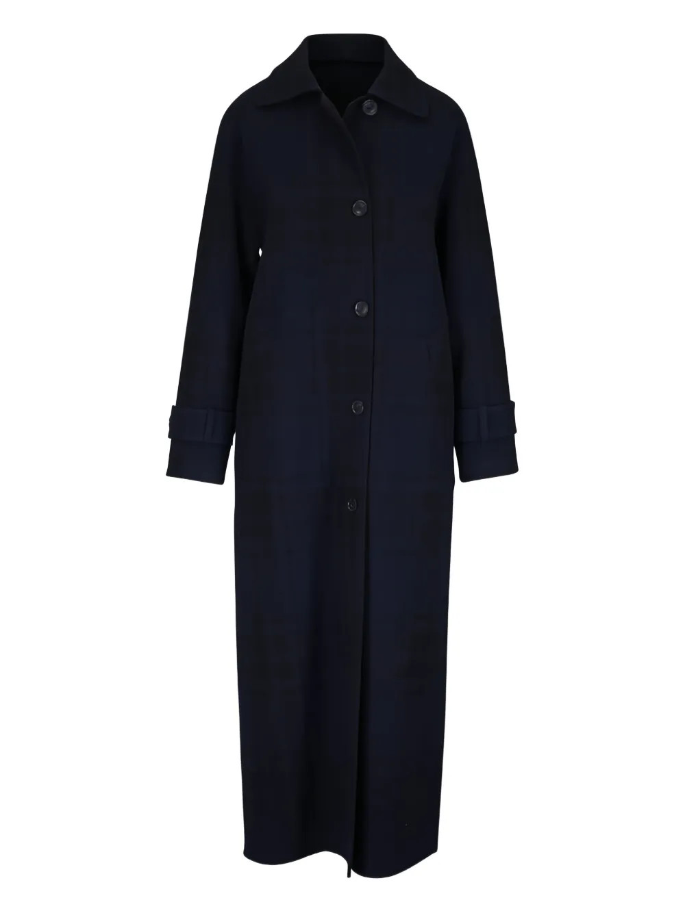 Akris Estelle Reversible Checked Buttoned Coat | Blue | FARFETCH | Farfetch Global