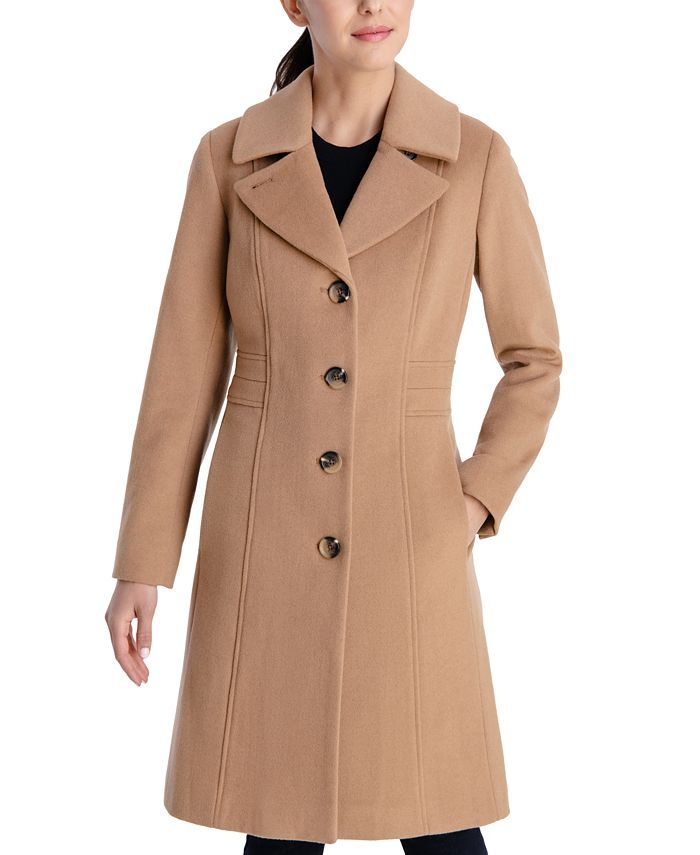 Anne Klein Women's Single-Breasted Walker Coat, Created for Macy's & Reviews - Coats & Jackets - ... | Macys (US)