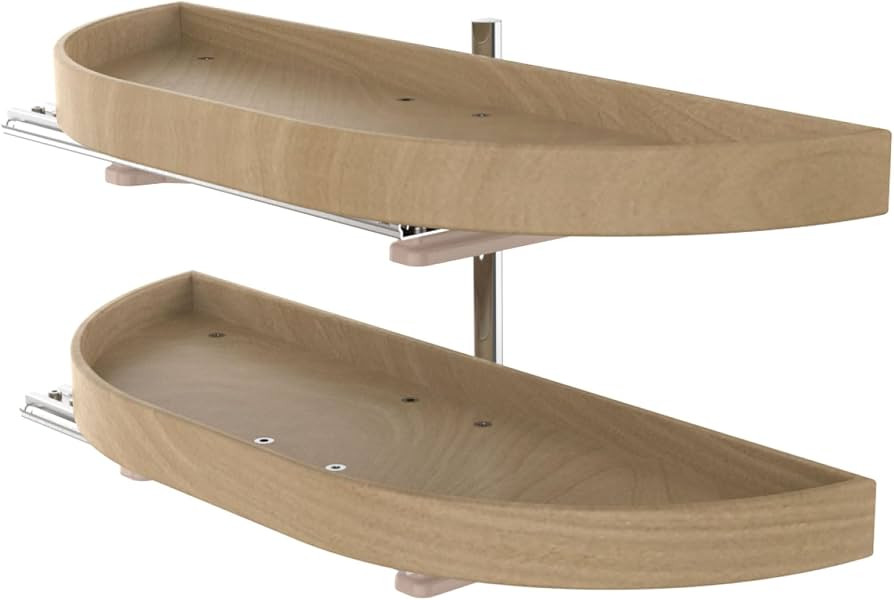 Rev-A-Shelf 32" Dual Shelf Half Moon Lazy Susan Organizer for Blind Corner Kitchen Cabinets, Pull... | Amazon (US)