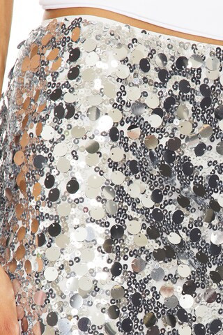 Ishani Mini Skirt in Silver | Revolve Clothing (Global)