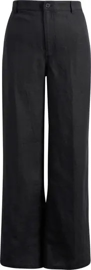 Zoe Relaxed Straight Leg Linen Pants | Nordstrom