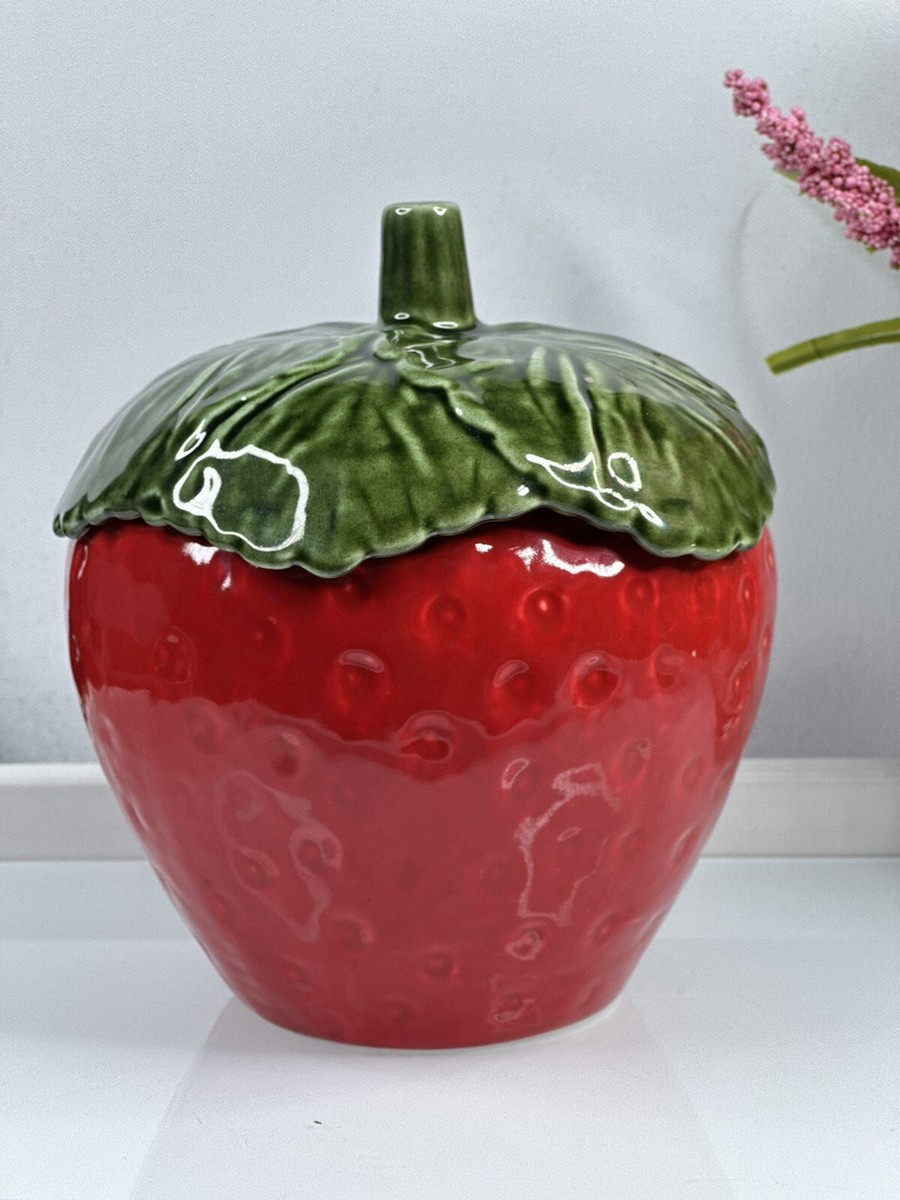 Vintage Strawberry Cookie Jar Portugal 7” New | eBay US