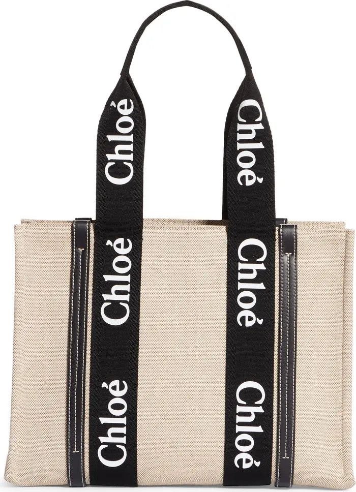 Chloé Medium Woody Logo Strap Canvas Tote | Nordstrom | Nordstrom