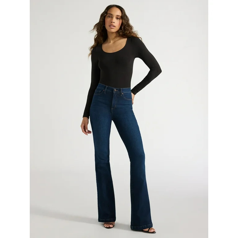 Sofia Jeans Women's Melissa Flare High Rise Jeans, Sizes 0- 18 | Walmart (US)