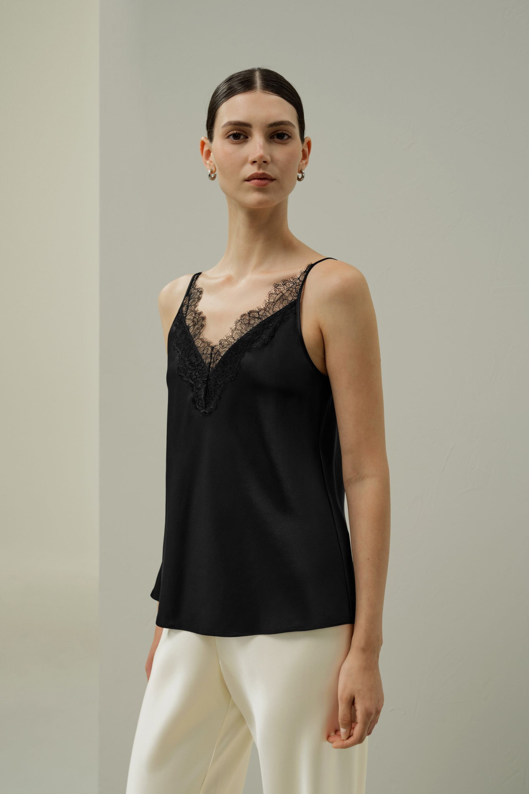 Lace-Trimmed Silk Camisole | LILYSILK