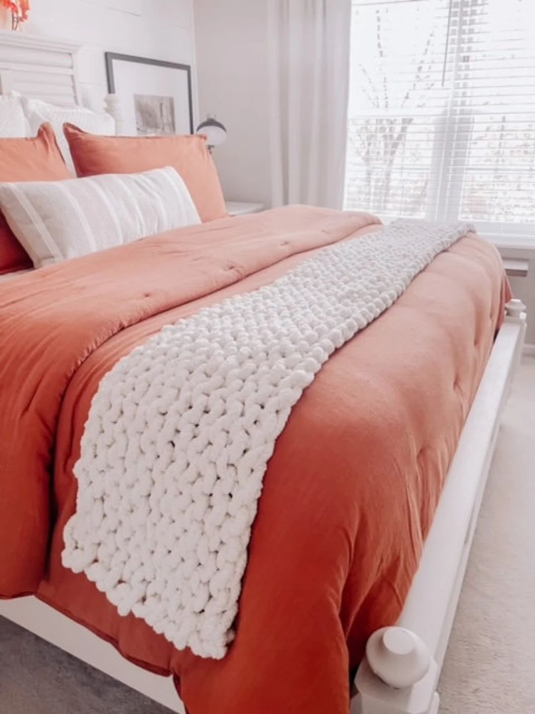 Handmade Chunky Knit Bed Runner | Etsy (US)