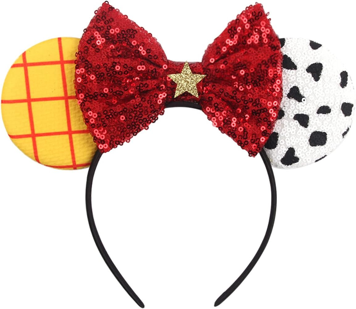 Mouse Ears Headbands Shiny Bows Minnie Ear Hair Band Princess Decoration Cosplay Costume Accessor... | Amazon (US)