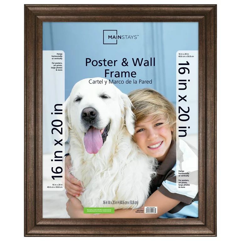Mainstays 16x20 Wide Poster and Picture Frame, Brown - Walmart.com | Walmart (US)