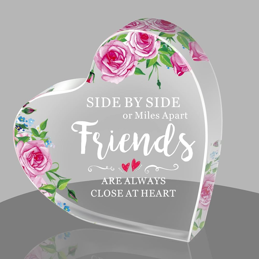 Best Friends Birthday Christmas Gifts for Women, Keepsake and Paperweight, Side By Side or Miles ... | Amazon (US)