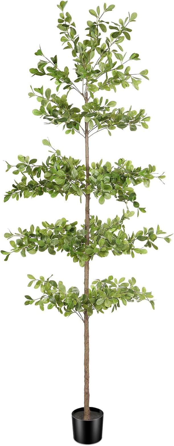 7ft Faux Black Olive Tree - Shady Lady Tree Artificial Plant with Realistic Trunk and Dense Leave... | Amazon (US)