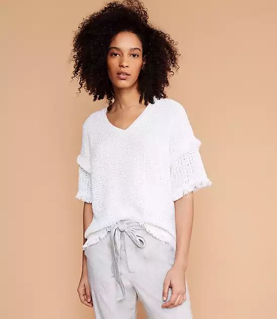 Lou & Grey Fringestitch Sweater | LOFT