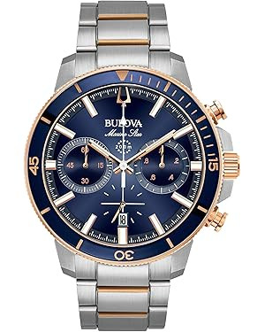 Bulova Men's Marine Star 'Series C' Chronograph Quartz Watch, Luminous Markers, Rotating Dial, 20... | Amazon (US)