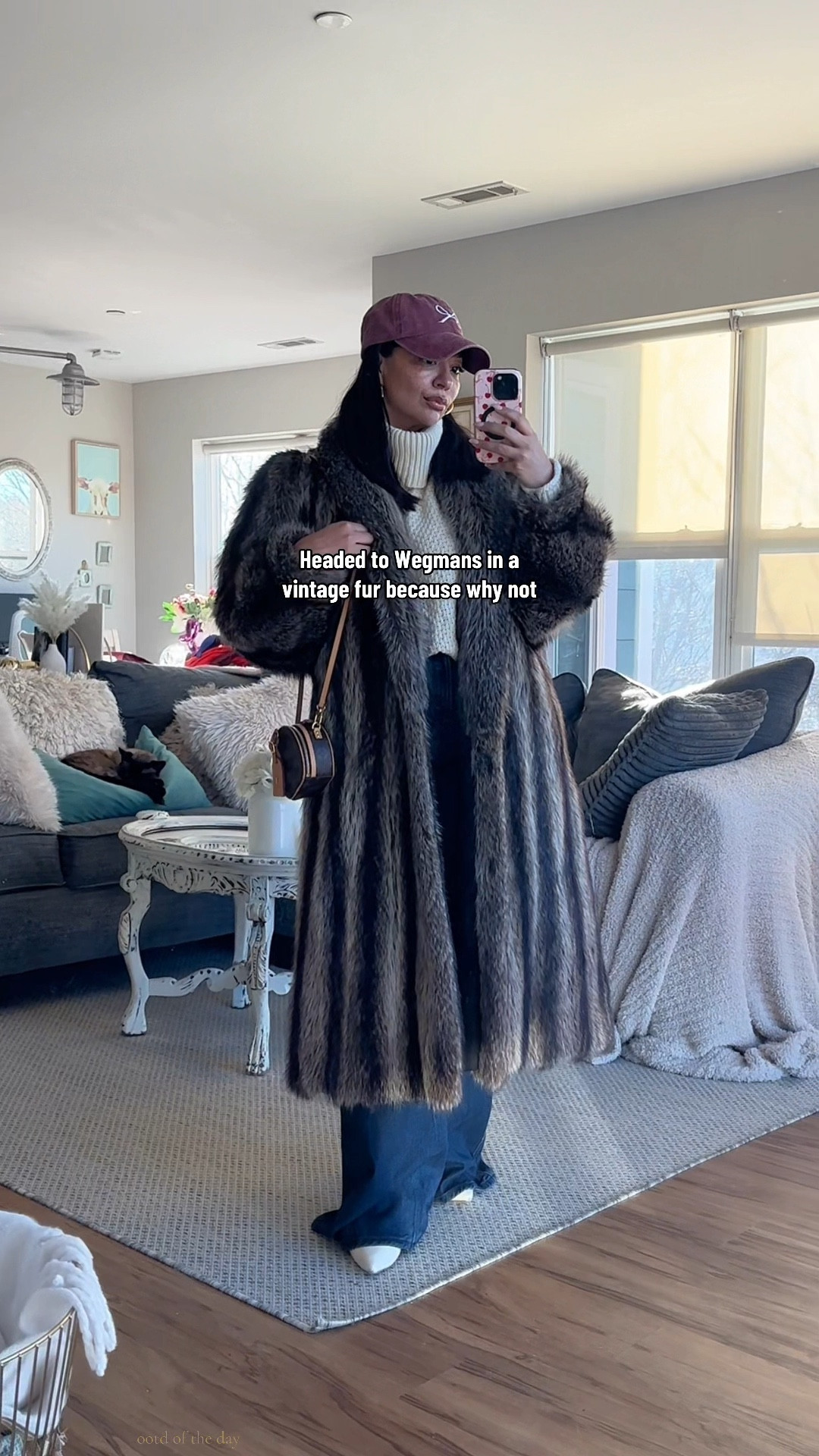 WINTER OUTFIT INSPO ❄️ Vintage fur coat edition - Linked similar faux styles here 

Sizing ⬇️

5’3 • 155 lbs
Size 8 / Medium
Bust: 34DDD
Waist: 28”
Hips: 43”
Wearing Size Medium in the sweater and 6 in the jeans 

wide leg jeans, sweater, fur coat, casual outfit, boots, weekend outfit 

#LTKStyleTip #LTKFindsUnder100 #LTKOver40