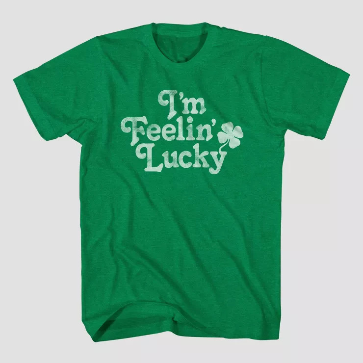 Men's I'm Feeling Lucky Short Sleeve Graphic T-Shirt - Green | Target