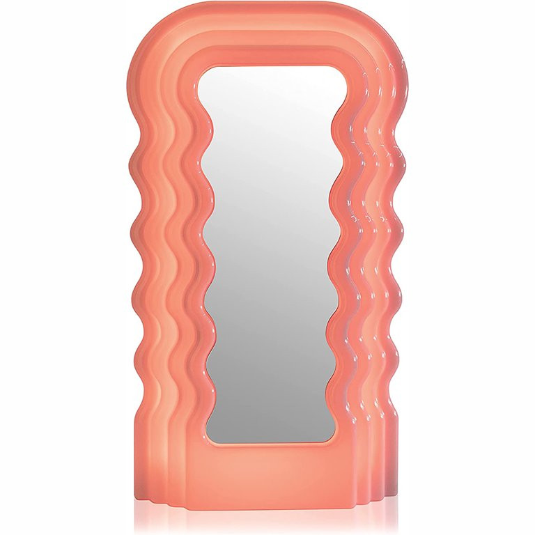 Wavy mirror Pink decorative mirror with irregular patterns Led Ultrafragola mirror changing color... | Walmart (US)