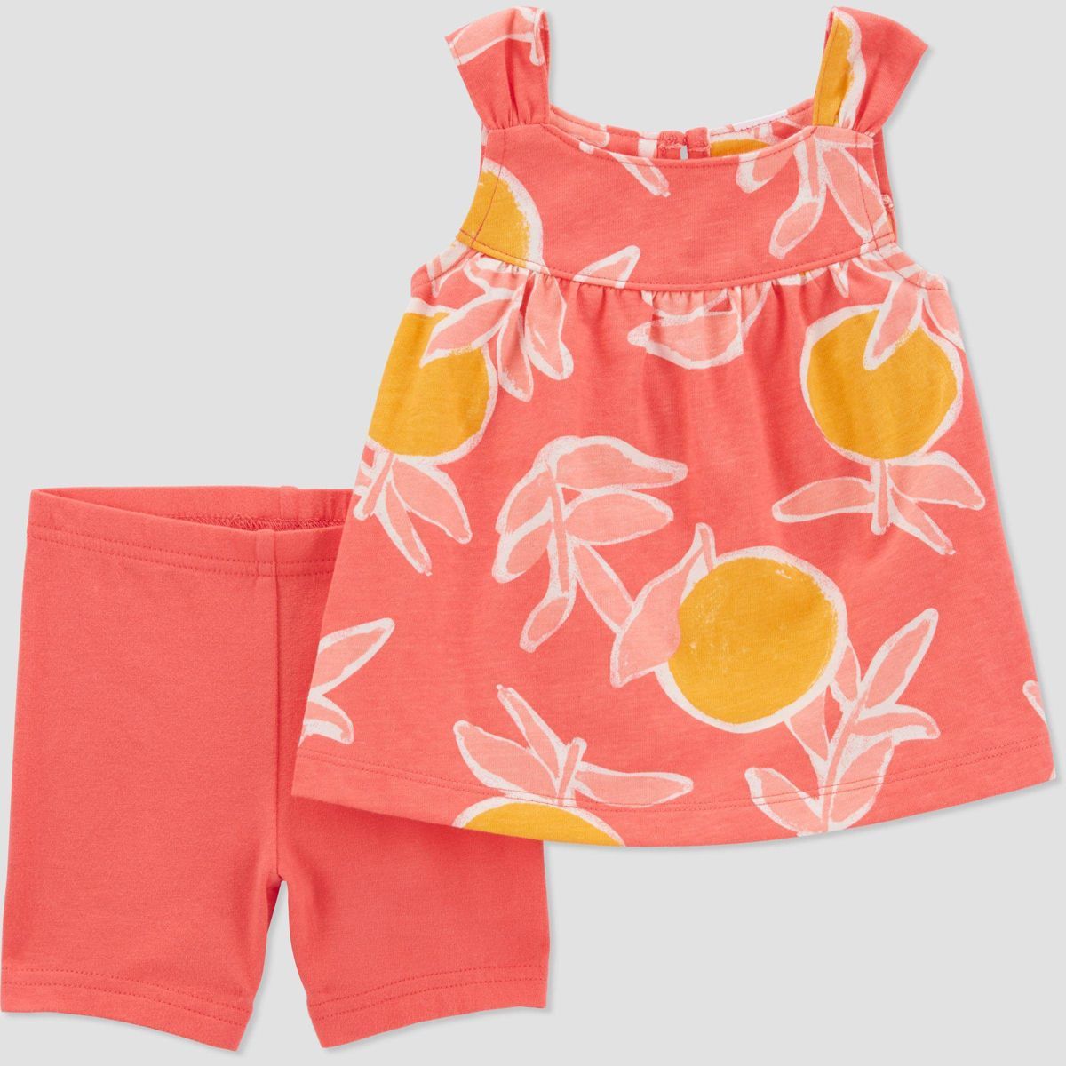 Carter's Just One You® Baby Girls' Coral Fruit Top & Bottom Set - Coral Orange | Target
