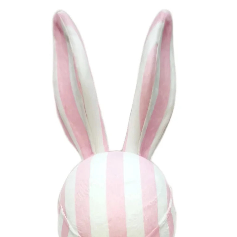 Leutsin Easter Striped Bunny Tabletop Decoration,Pink and White Striped Rabbit Figurine,Cute Spri... | Walmart (US)