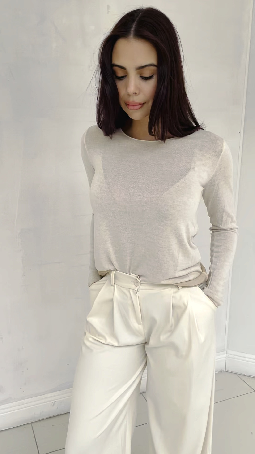 Made in Italy , meet our wide leg pants in ivory and our super soft simple long sleeve top ….so
Classy 

#LTKtravel #LTKstyletip #LTKworkwear