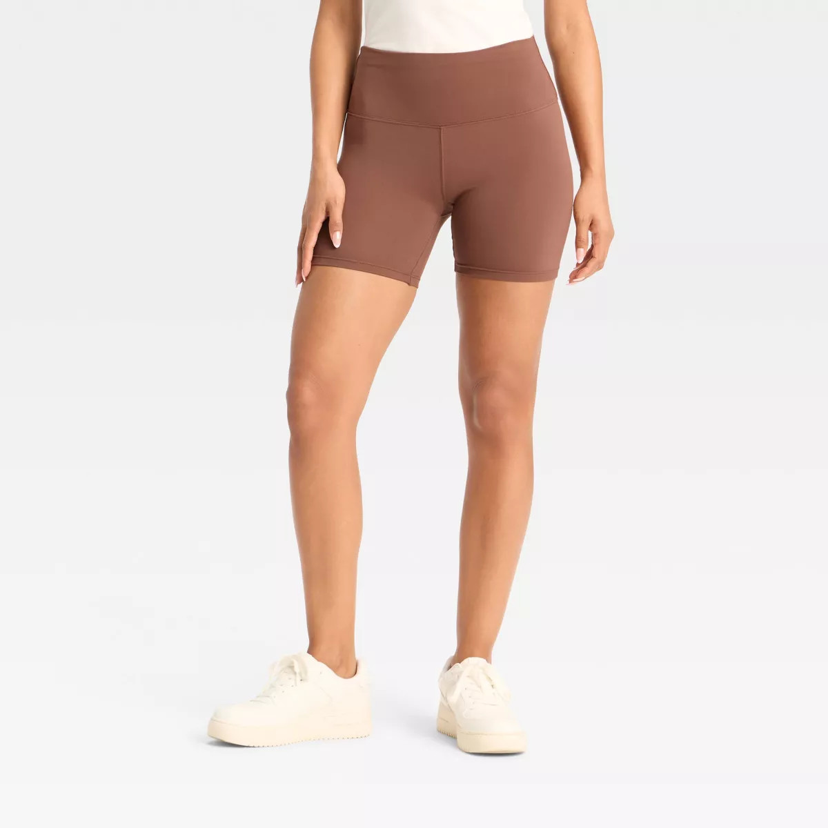 Women's High-Rise ButterBliss Bike Shorts - Wild Fable™ Brown XXS | Target