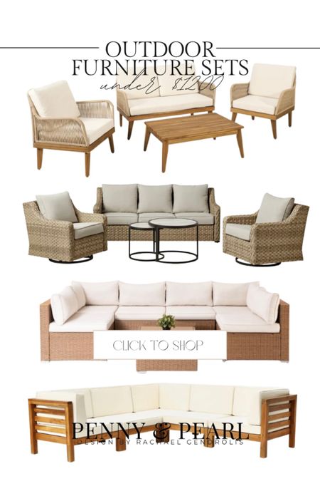 A collection of outdoor sets and sectionals under $1200 perfect for entertaining on your patio or deck this Spring and Summer. These sets have amazing reviews and always sell out early so run!

Shop the sets and follow @pennyandpearldesign for more home style ✨



#LTKsalealert #LTKSeasonal #LTKhome