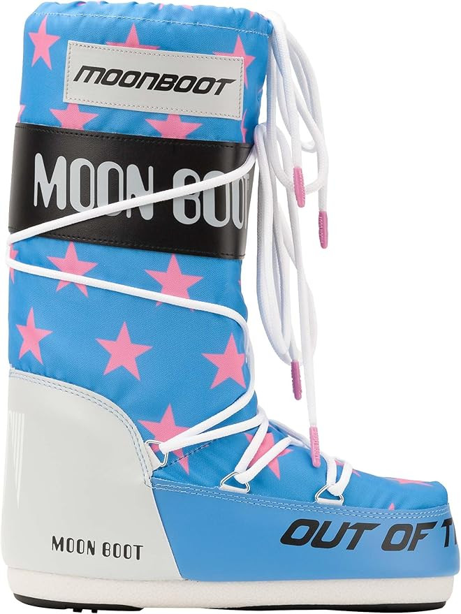 Amazon.com: Moon Boot, Icon Retrobiker Unisex Boots, 35/38, Pink Stars : Luxury Stores | Amazon (US)