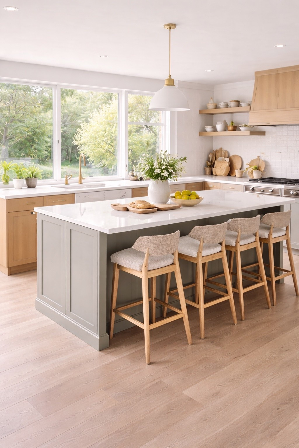 A serene modern neutral kitchen with a light waterfall island, wood cabinetry, and cozy bar stools — a minimalist design dream.
This warm and inviting space blends clean lines, natural materials, and soft tones, making it perfect inspiration for modern kitchens and bright interiors.
Save this if you love neutral decor, functional islands, and effortless style 🤍#modernkitchen  
#neutralkitchen  
#kitcheninspo  
#kitchenisland  
#barstools  
#minimalistdesign  
#neutralinterior  
#lightwood  
#interiordesign  
#homeinspiration

#LTKSaleAlert #LTKHome #LTKSeasonal