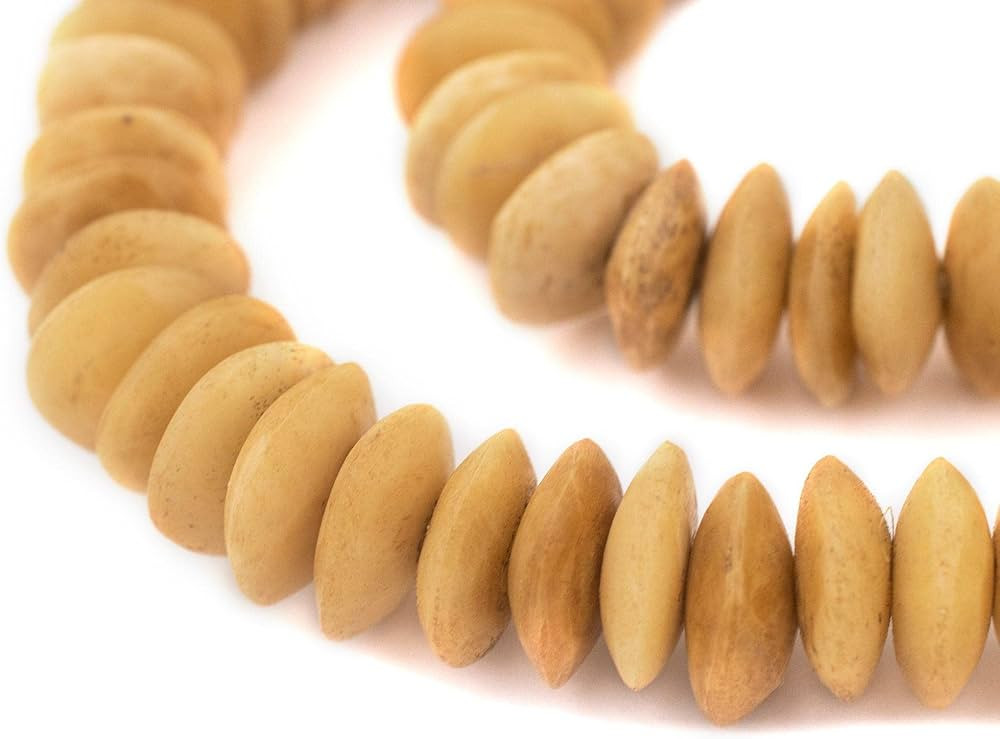 Light Brown Bone Beads - Full Strand of Fair Trade African Beads - The Bead Chest (Saucer, Light ... | Amazon (US)