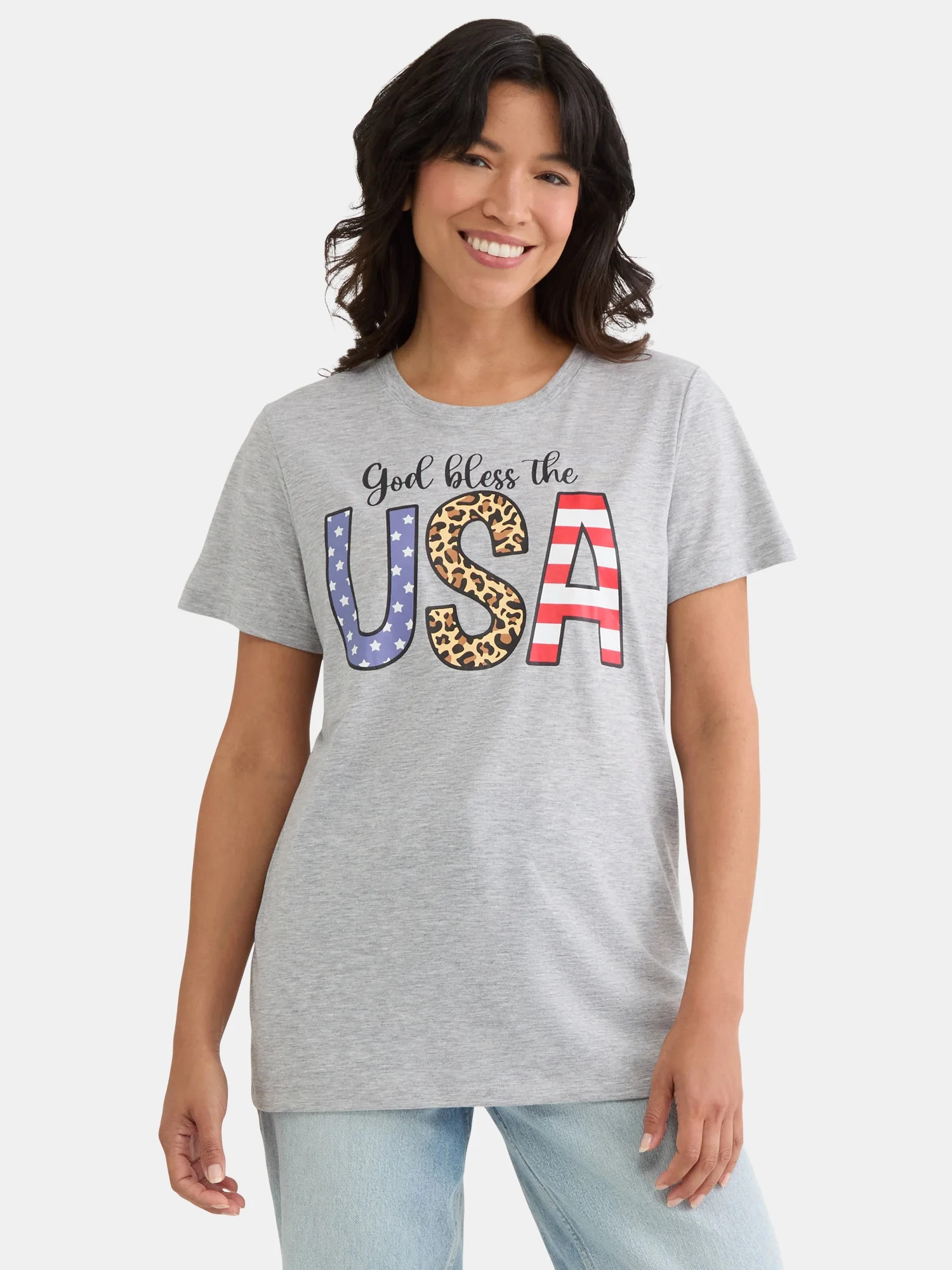 Fourth of July Women's Americana Graphic Tee from Way to Celebrate, Sizes S-XXXL | Walmart (US)