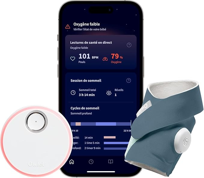 Owlet Dream Sock - Smart Baby Monitor - Track Live Pulse (Heart) Rate, Oxygen in Infants | Amazon (FR)