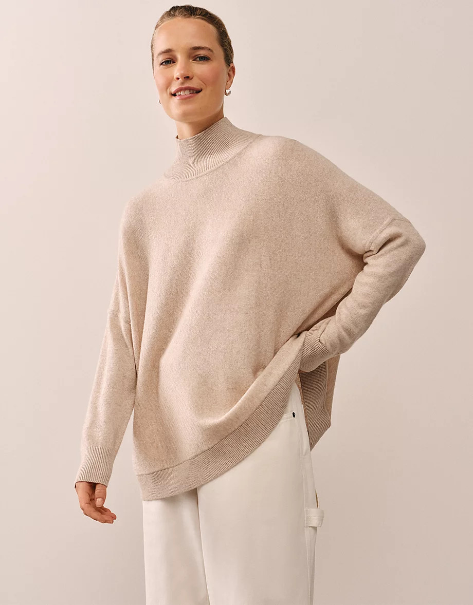Oversized Funnel Neck Jumper with Cashmere | The White Company UK & ROW