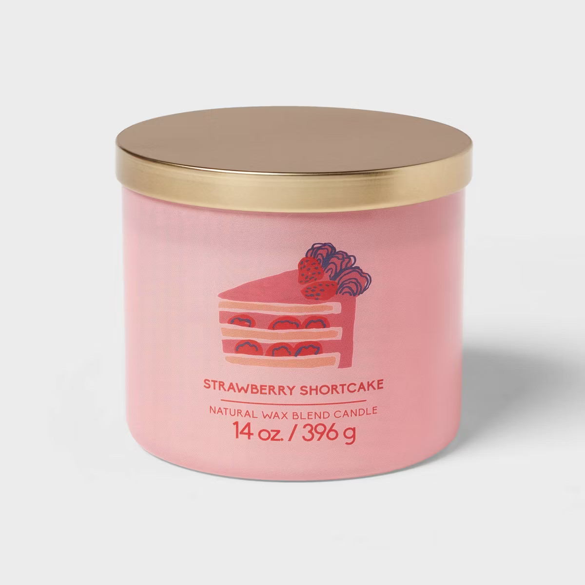 3-Wick Glass Jar Candle with Lid Strawberry Shortcake 14oz - Room Essentials™ | Target